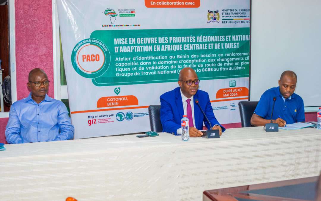 Les besoins prioritaires en renforcement de capacités dans le domaine d’adaptation aux changements climatiques et le projet de feuille de route de mise en place du Groupe de Travail National de la CCRS au titre du Bénin validés par l’atelier de Cotonou.